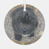 Special Order Gray Puppy Glass Ornament (Achterkant)