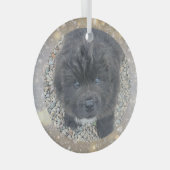 Special Order Gray Puppy Glass Ornament (Voorkant Rechts)