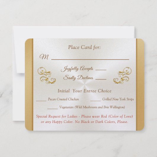 Special Order Millie 50ste verjaardag RSVP kaarten (Achterkant)