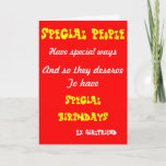 Special people-Ex girlfriend birthday cards Kaart<br><div class="desc">birthday greeting cards with dedication to a special ex girlfriend</div>