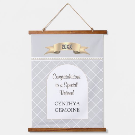 Special! Personalized BIG retirement  Hanging Tape Hangend Wandkleed (Voorkant)