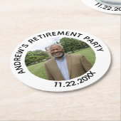 Special Photo Elegant Retirement Party Ronde Kartonnen Onderzetter (Gebogen)