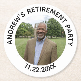 Special Photo Elegant Retirement Party Ronde Kartonnen Onderzetter