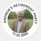Special Photo Elegant Retirement Party Ronde Sticker (Voorkant)