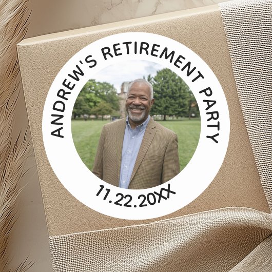 Special Photo Elegant Retirement Party Ronde Sticker