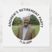 Special Photo Elegant Retirement Party Sparkling Wijnetiket (Enkel label)