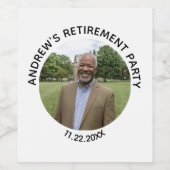 Special Photo Elegant Retirement Party Wijn Etiket (Enkel label)