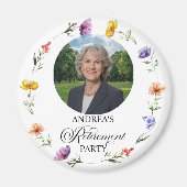 Special Photo Floral Retirement Party Favor Magneet (Voorkant)
