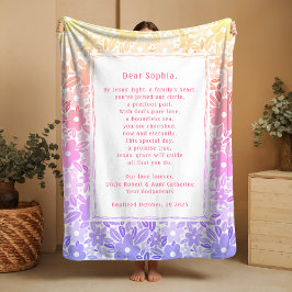 Special Prayer Baptism Fleece Blankets Godchild  Deken