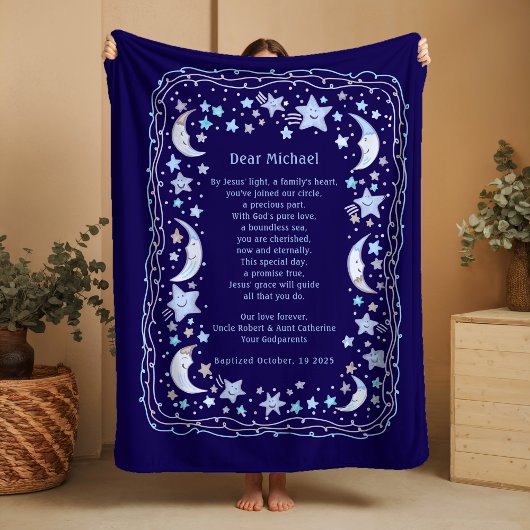 Special Prayer for Baby Boy Baptism Fleece Blanket Deken
