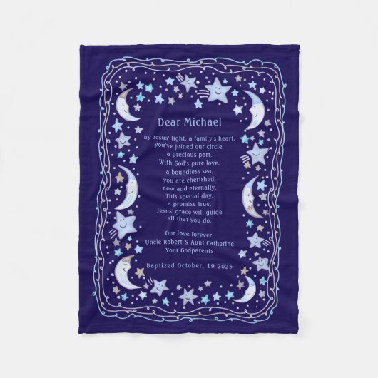 Special Prayer for Baby Boy Baptism Fleece Blanket Deken (Voorkant)
