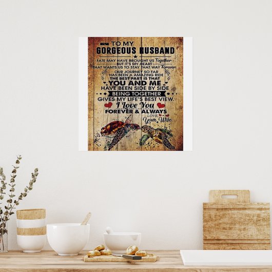 Special Present For Dad | To My Husband Letter | Poster (Keuken)