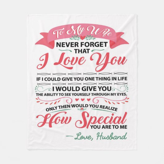 Special Quotes To My Wife | Gift For Women | Fleece Deken (Voorkant)