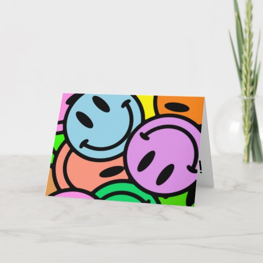 Special Rainbow Smiley Hartelijk dank Feestdagen Kaart (Voorkant)