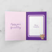 Special Sister gerbera paarse roze verjaardag Kaart (Binnen)