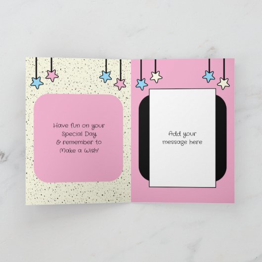 Special Sister giraffe kinder blauwe verjaardag Kaart (Binnen)