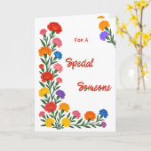 Special Someone Carnation Flowers Birthday Card Kaart (Gele Bloem)