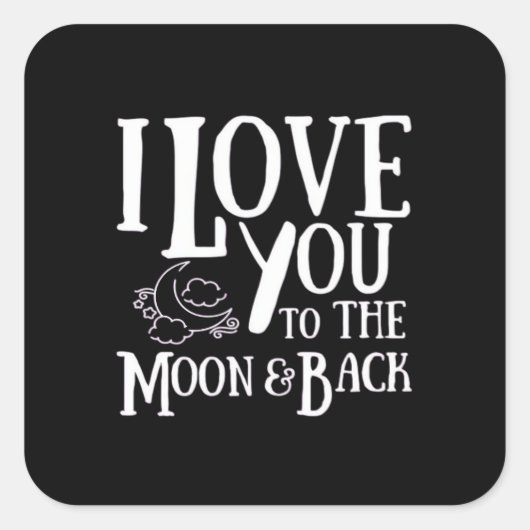 Special Someone I Love You To The Moon And Back He Vierkante Sticker (Voorkant)