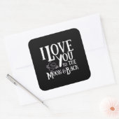 Special Someone I Love You To The Moon And Back He Vierkante Sticker (Envelop)