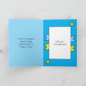 Special Son in law blauw geel foto verjaardag Kaart (Binnen)