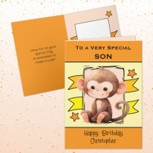 Special Son Monkey kinder oranje verjaardag