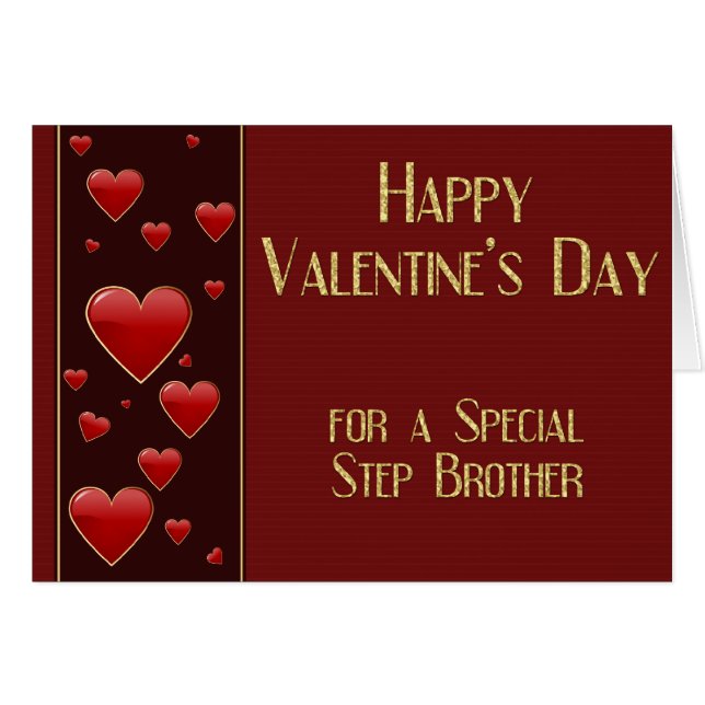 Special Step Brother Masculine Valentijn Kaart (Voorkant Horizontaal)
