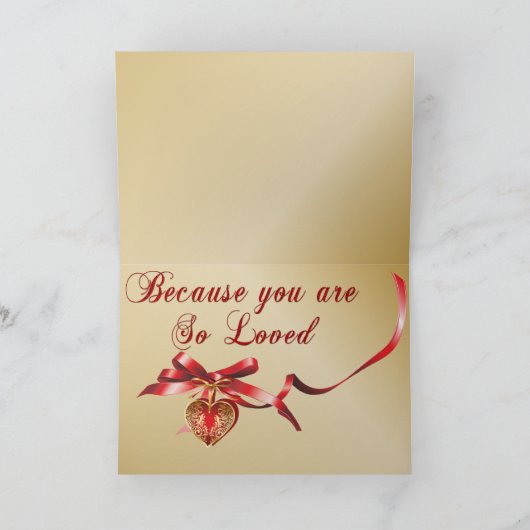 Special StepMom Goud en Rood Filigraan Hart Valent Feestdagen Kaart (Binnen)