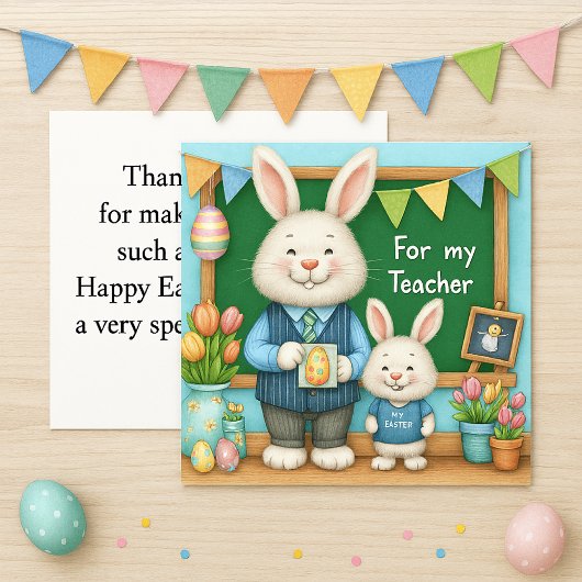 Special Teacher Happy Easter Holiday Card Feestdagenkaart