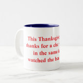Special thanksgiving mug for organists tweekleurige koffiemok (Voorkant links)