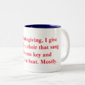 Special thanksgiving mug for organists tweekleurige koffiemok (Voorkant rechts)