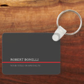 Special Unique Grey Red Elegant Modern Sleutelhanger (Voorkant)