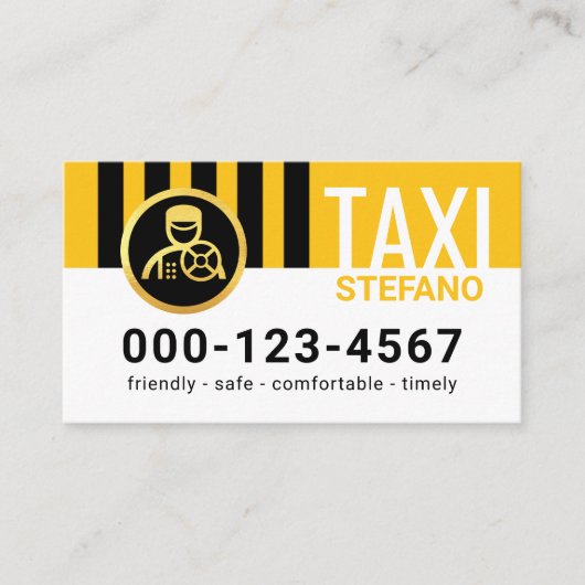 Special Vertical Black Taxi Stripes Visitekaartje (Voorkant)