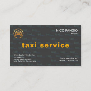 Special Word Imprint Background Taxi Service Visitekaartje