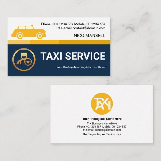 Special Yellow Taxi Line Private Hire Driver Visitekaartje (Voorkant / Achterkant)