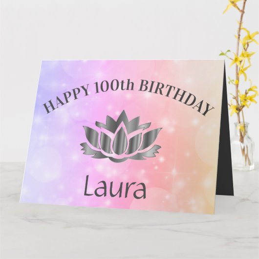 Speciale 100e verjaardag kaart (Gele Bloem)