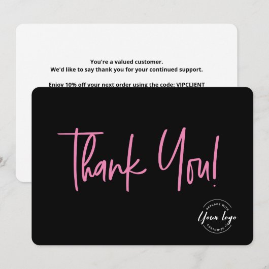 Speciale 10% zakelijke Logo client biedt aangepast Bedankkaart (Voorkant / Achterkant)