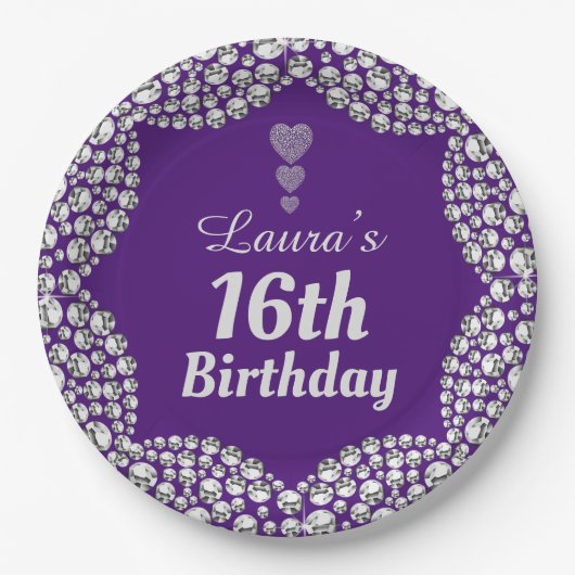 Speciale 16e of bewerk borden voor leeftijdgenoten papieren bordje (Voorkant)