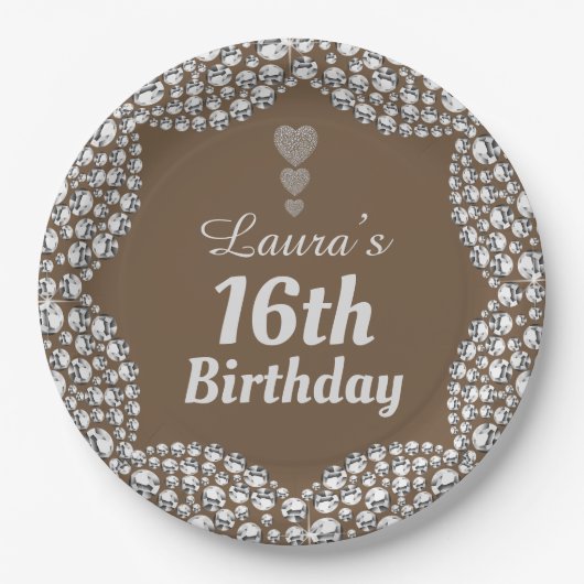 Speciale 16e of bewerk borden voor leeftijdgenoten papieren bordje (Voorkant)