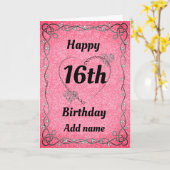Speciale  16e verjaardagskaart kaart (Gele Bloem)