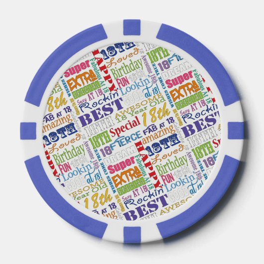 Speciale 18e verjaardag foto met monogram poker chips (Voorkant)