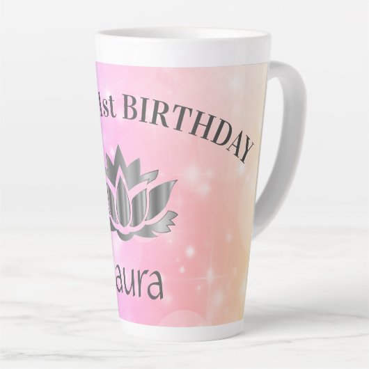 Speciale 21e bruistekaart latte mok (Rechterhoek)