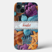 Speciale 3D bloemenregeling, diamant lijst Case-Mate iPhone Case (Achterkant)