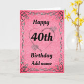 Speciale 40e verjaardagskaart kaart (Gele Bloem)
