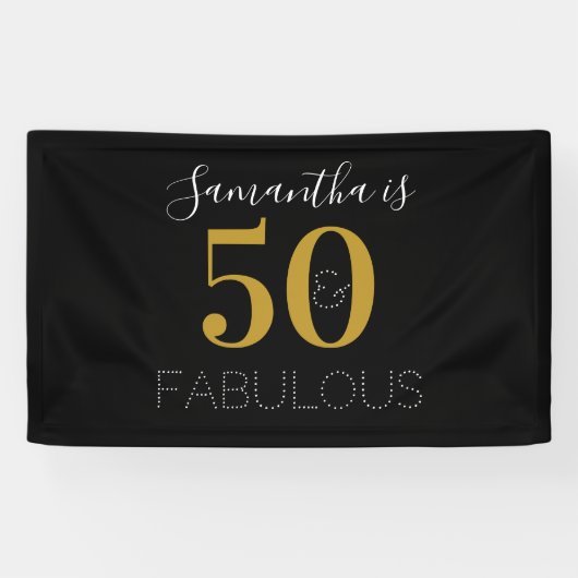 Speciale 50 jaar en geweldige Gold Black Spandoek (Horizontaal)