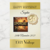 Speciale 50e verjaardag Mini Wine Bottle Labels Wijn Etiket (Enkel label)