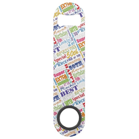 Speciale 50e verjaardag Persoonlijke cadeautjes vo Speed Flessenopener (Voorkant)