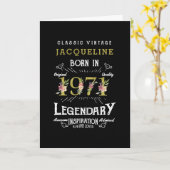 Speciale 50e verjaardag Retro Gold Floral 1971 Kaart (Gele Bloem)