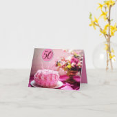 Speciale 50e verjaardag voor haar kaart (Gele Bloem)