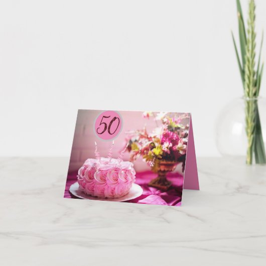 Speciale 50e verjaardag voor haar kaart (Voorkant)
