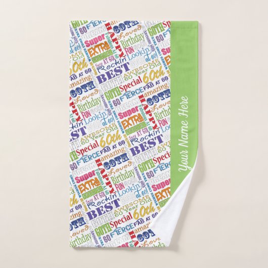 Speciale 60e verjaardag Persoonlijke cadeaus voor  Bad Handdoek (Handdoek)